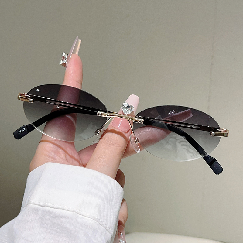 Rimless Oval Sunglasses Women  - Vintage Outdoor Fashion review and price