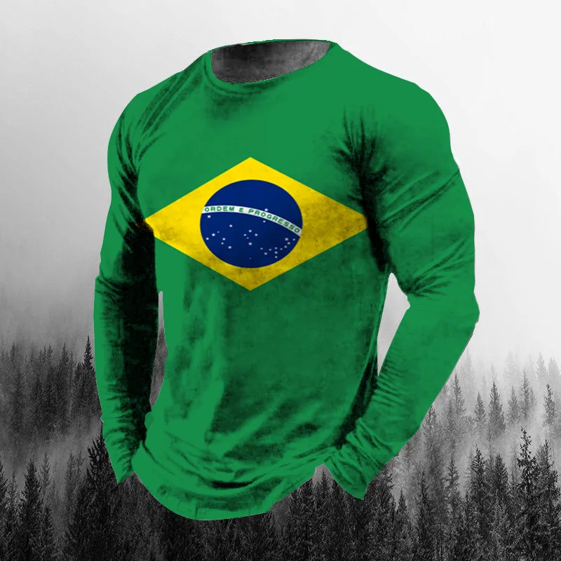 Vintage Brazilian Flag 3D Prin - Vintage Fashion Enthusiasts review and price