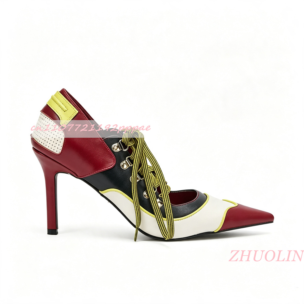 Women Lace Up Pumps Pointed To - Vintage Fashion Online review and price