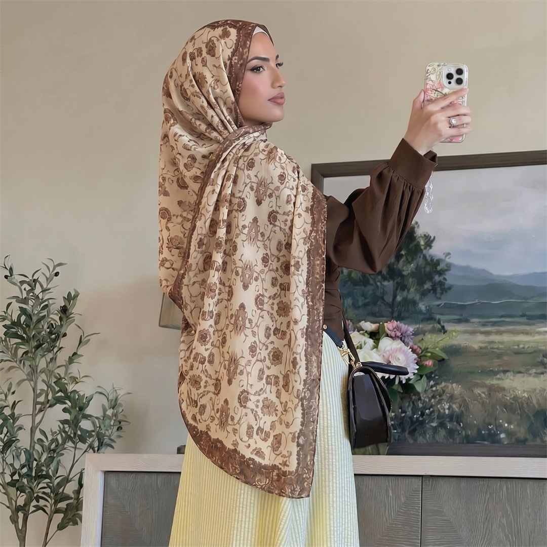 Vintage Floral Print Hijab Sof - Vintage Outdoor Fashion review and price