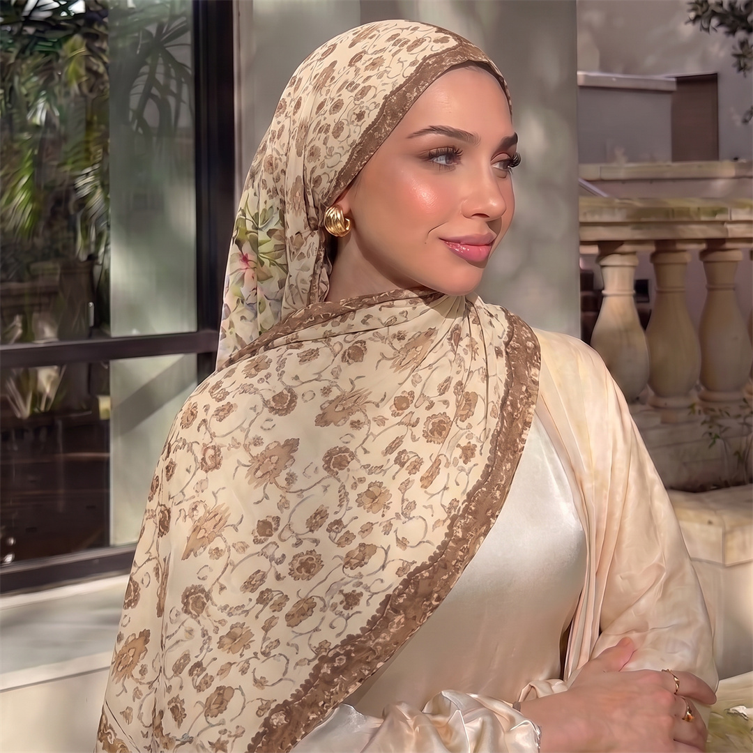 Vintage Floral Print Hijab Sof - Vintage Outdoor Fashion review and price