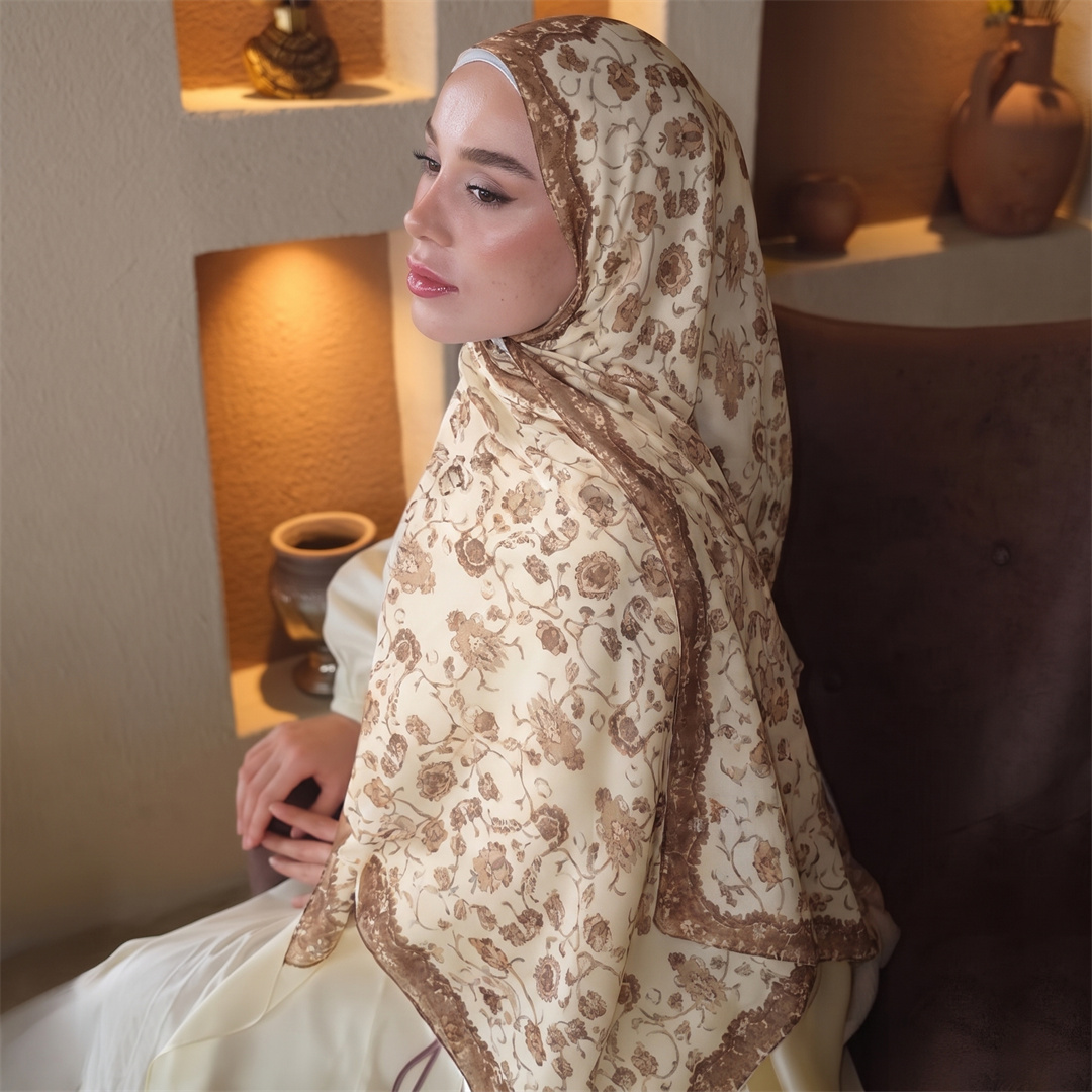 Vintage Floral Print Hijab Sof - Vintage Outdoor Fashion review and price